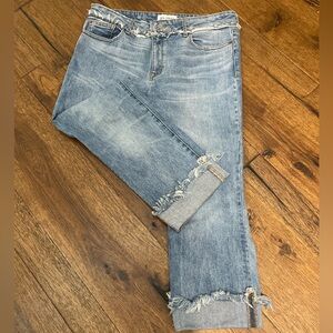 DL1961 Mara Instasculpt Raw Hem Ankle Straight Jeans Size 32